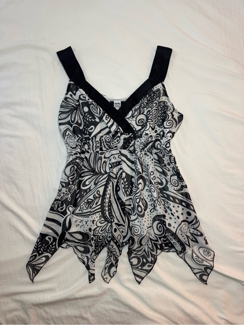 Black & White Paisley Tank Top